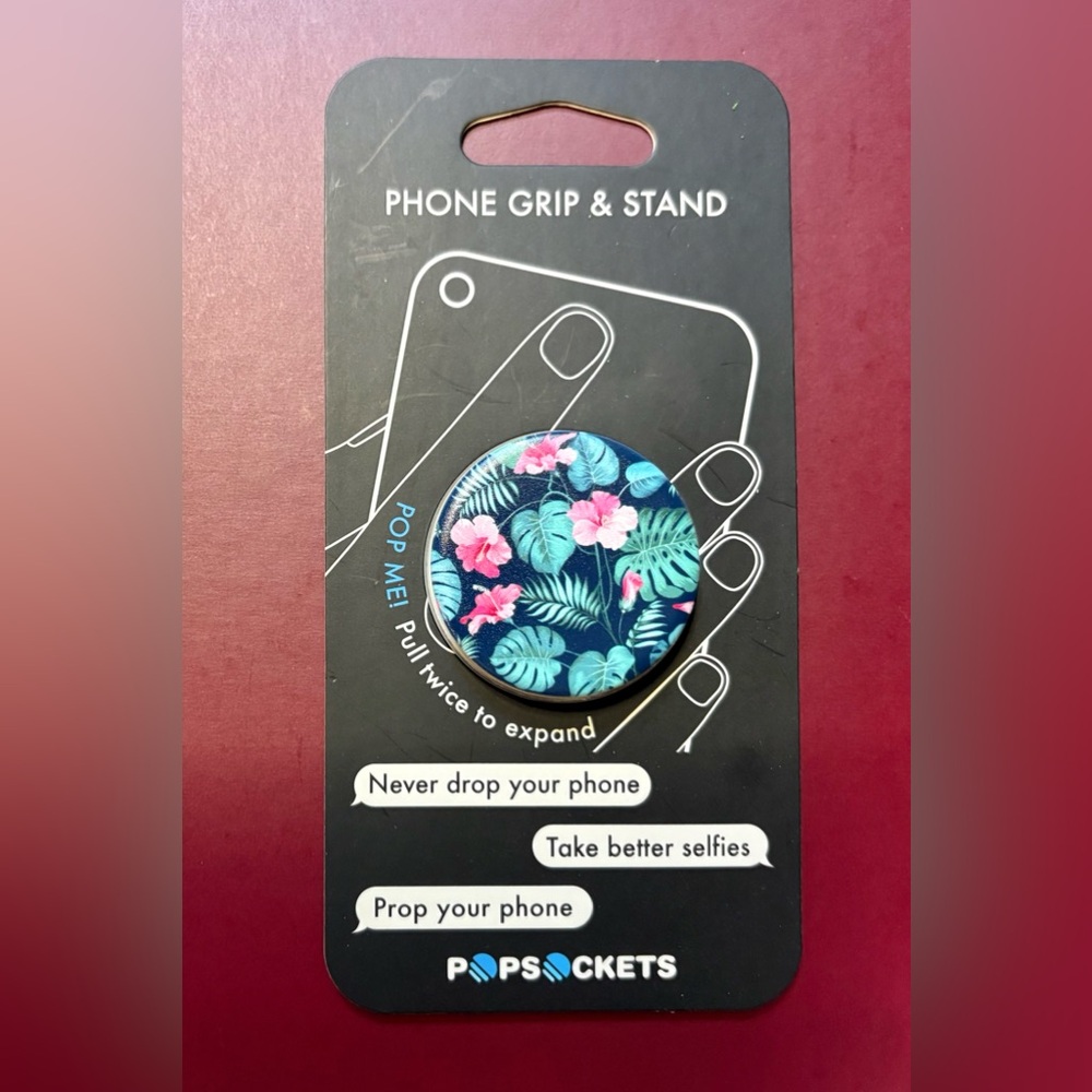 PopSocket Phone Grip & Stand - Blue and Pink Floral